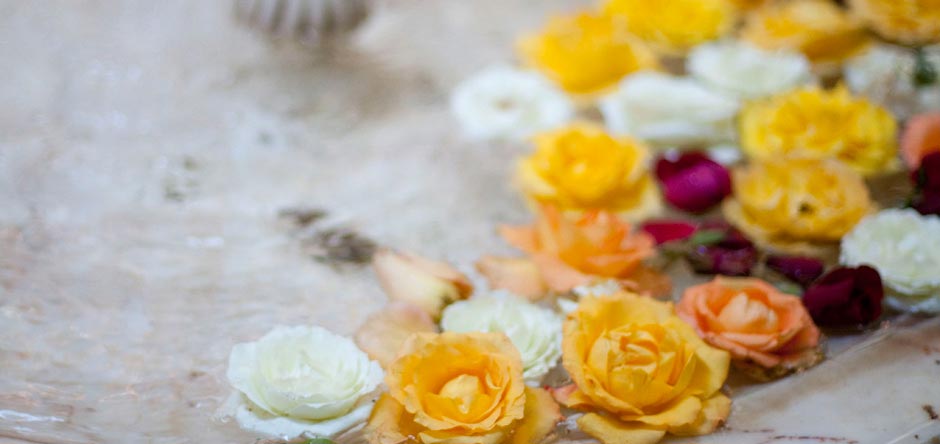 Gently splashing water